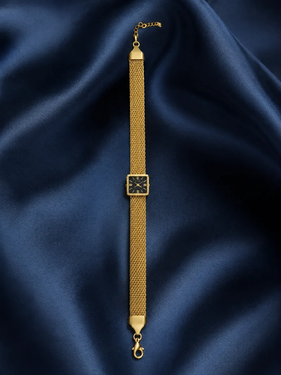 Gold Mesh Watch Bracelet - HAFSAY Korean bracelets