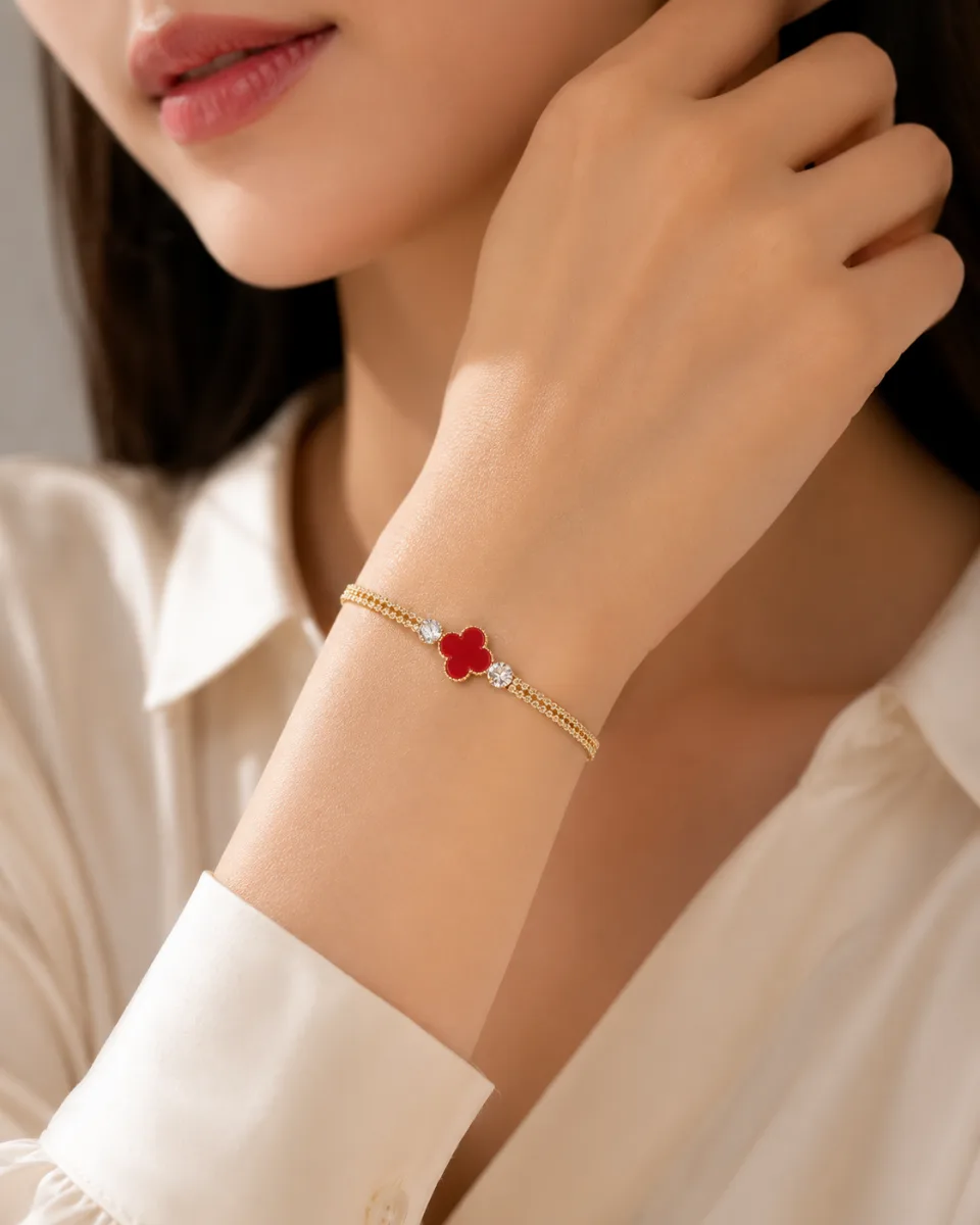 Mehroon Clover Bracelet - HAFSAY Korean bracelets