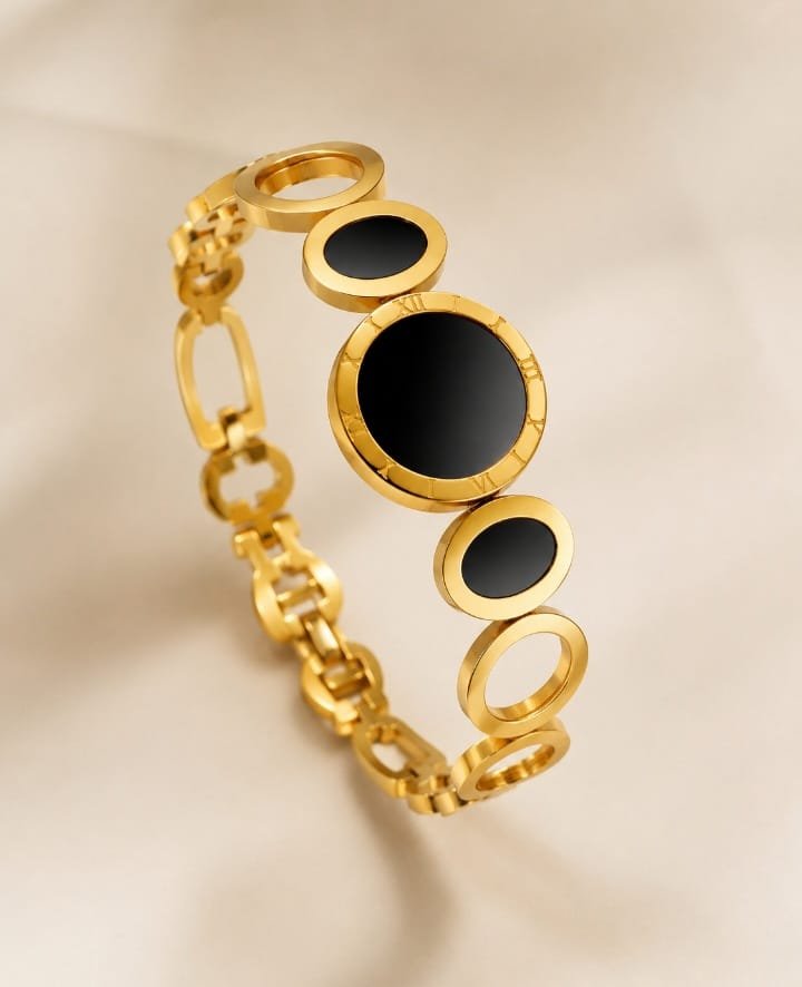 Roman Disc Chain Bangle - HAFSAY Korean bracelets
