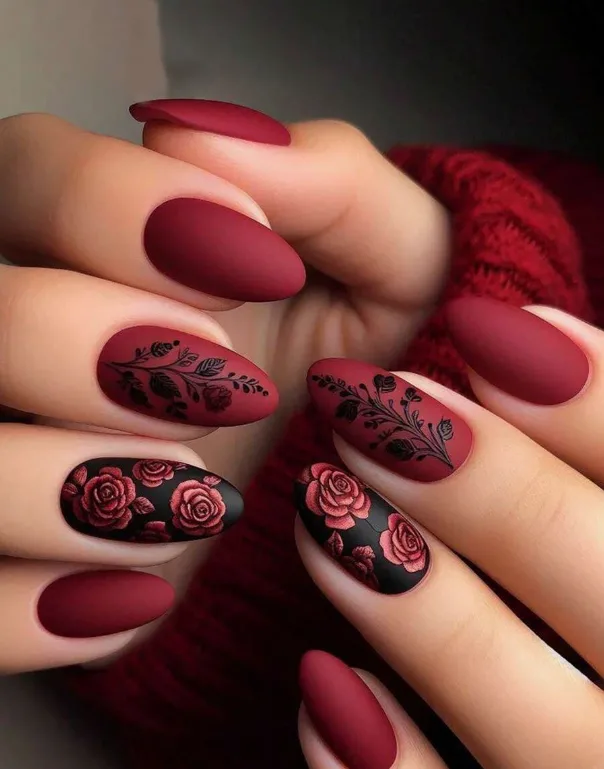 Burgundy Nails - HAFSAY Korean nails