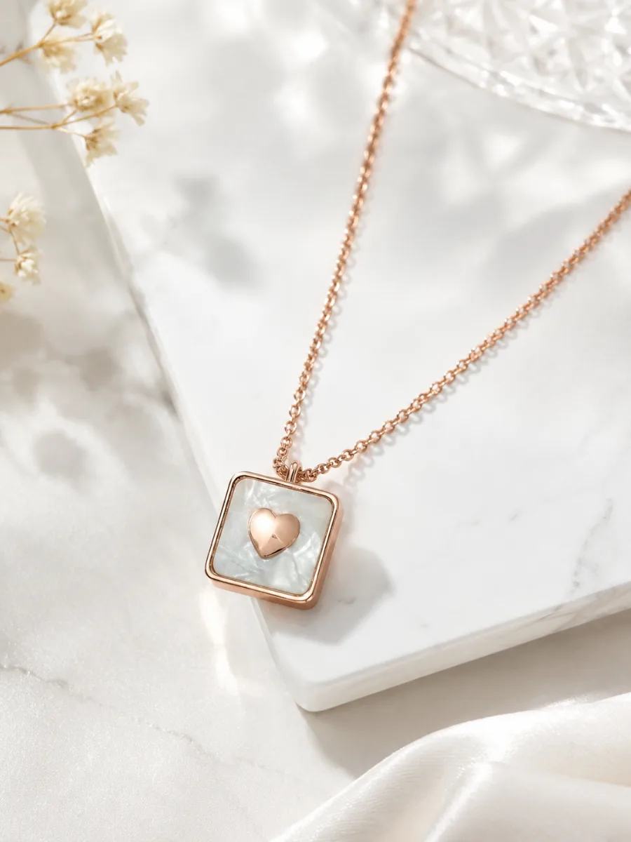 Gold Mystic Crystal Love Necklace - HAFSAY Korean necklaces