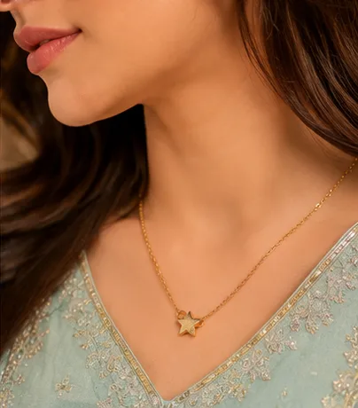 Gold Star Necklace - HAFSAY Korean necklaces