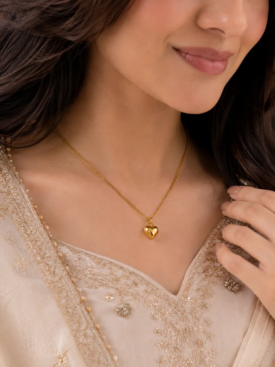 Heart Pendent Necklace - HAFSAY Korean necklaces