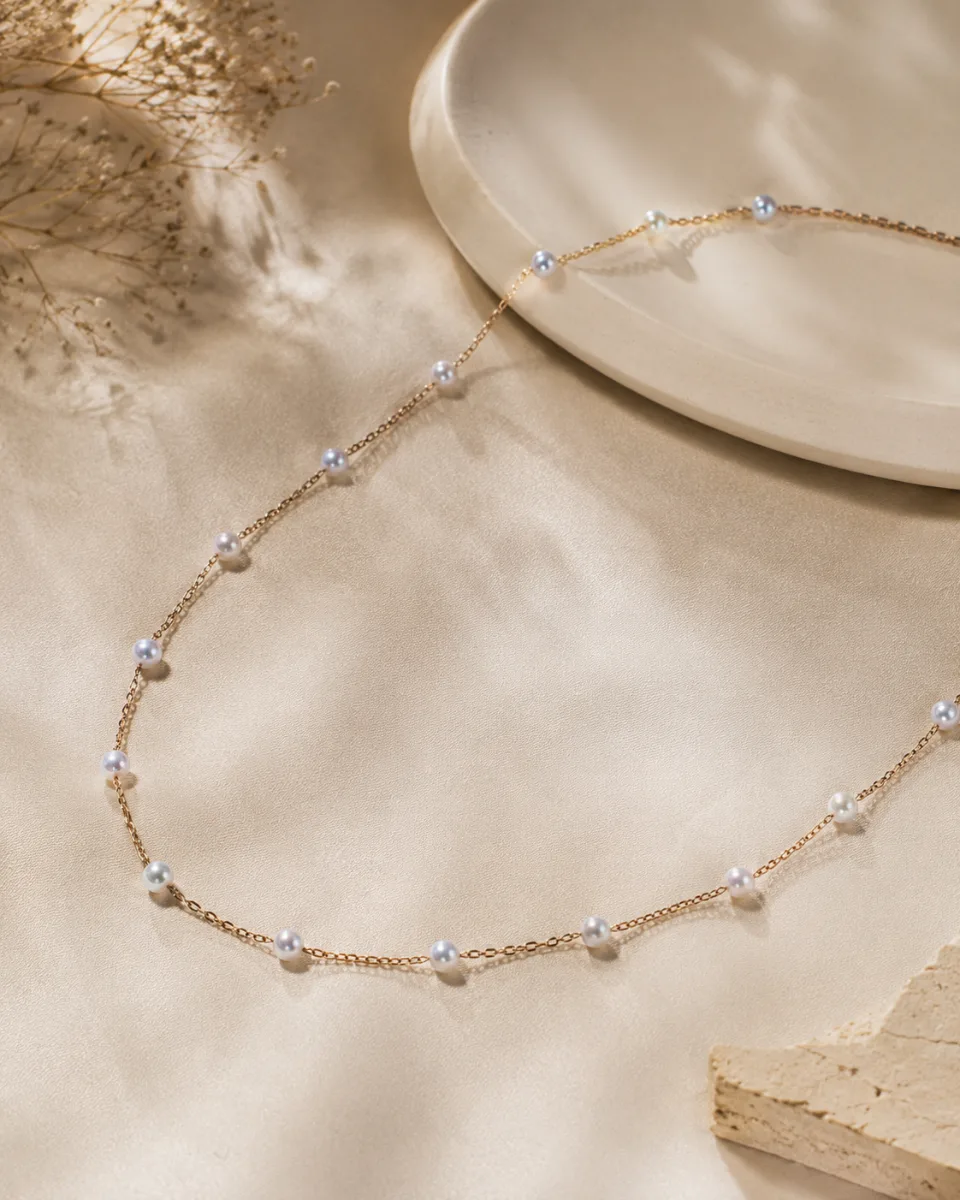 Pearl Chain Necklace - HAFSAY Korean necklaces