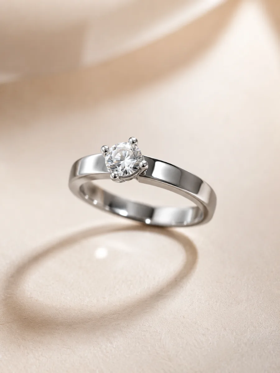 Silver Classic Round Ring - HAFSAY Korean rings