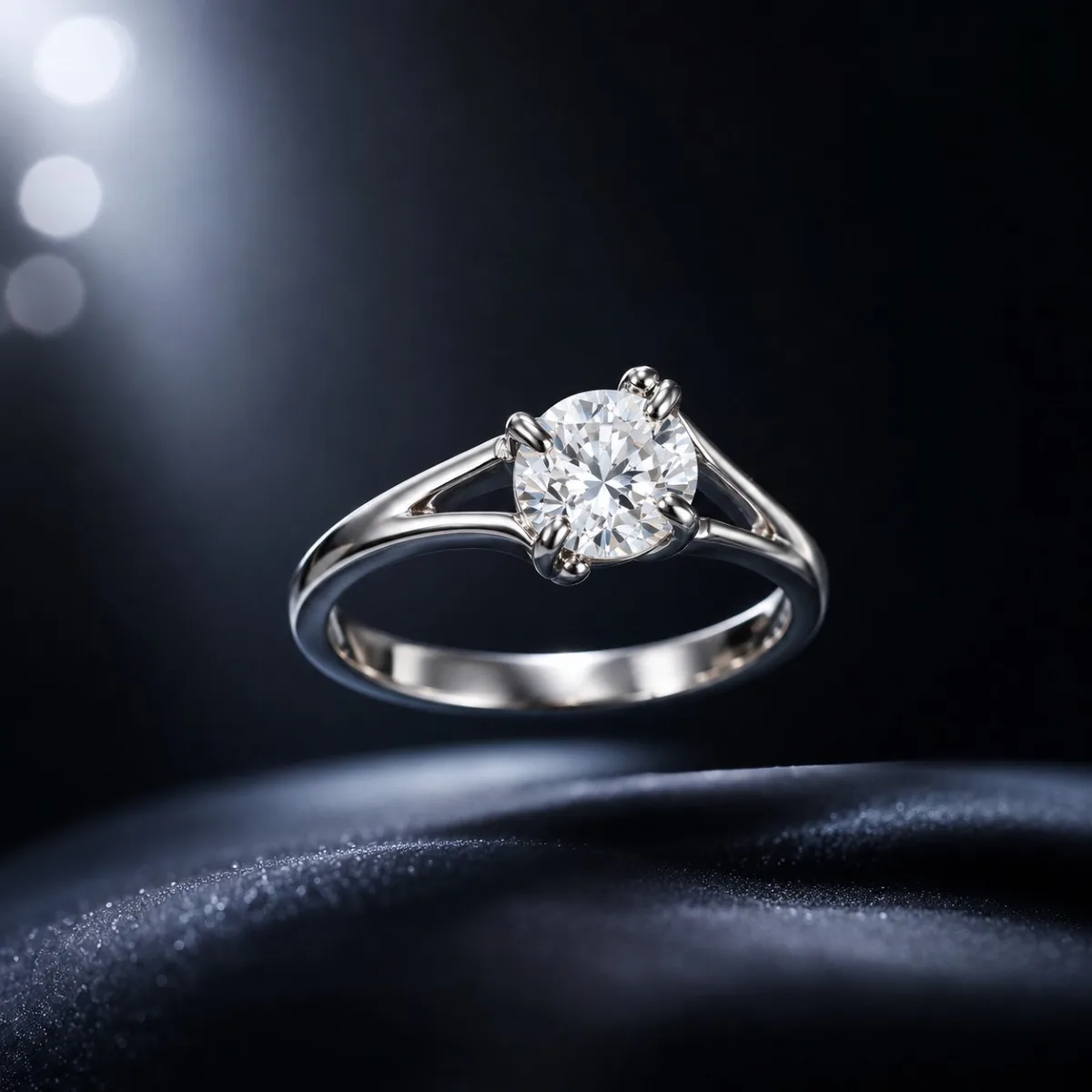 Silver Solitaire CZ Ring - HAFSAY Korean rings
